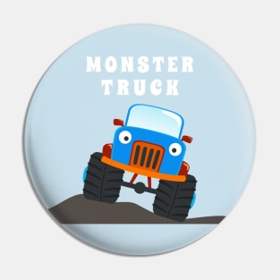 illustration of monster truck with cartoon style. Pin