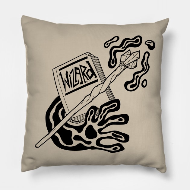 Wizard Class - Black Design Pillow by CliffeArts