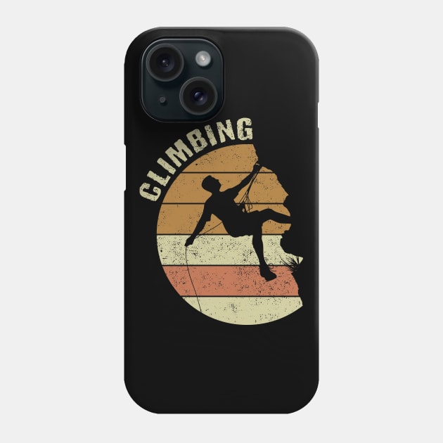 Retro Vintage Climbing Mountain Climber Phone Case by Tesszero