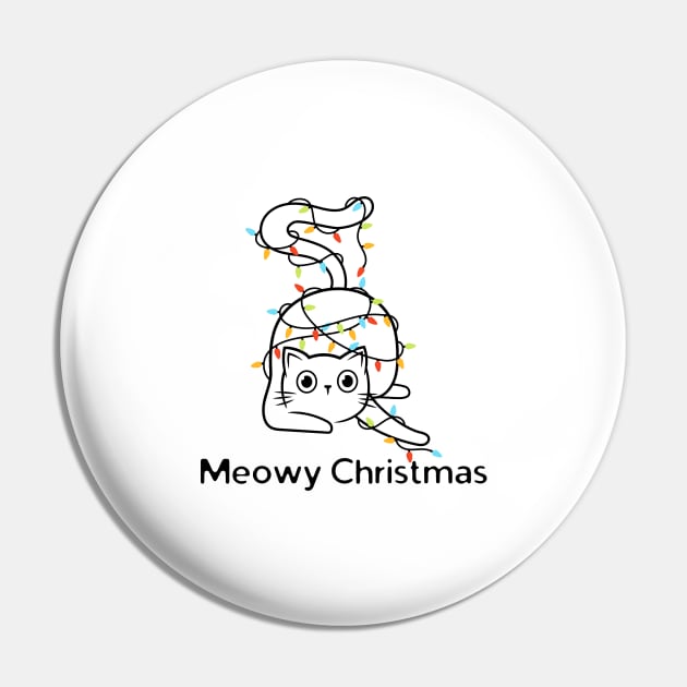 Meowy Christmas Pin by HobbyAndArt