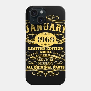 January 1969 Retro Shirt Vintage 50th Birthday Decorations Phone Case