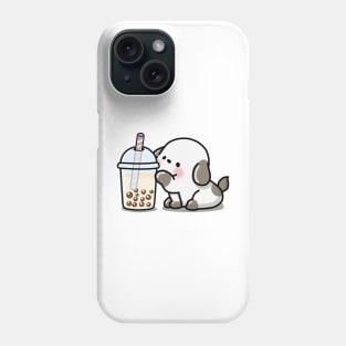 Little Puppy Loves Boba Tea! Phone Case