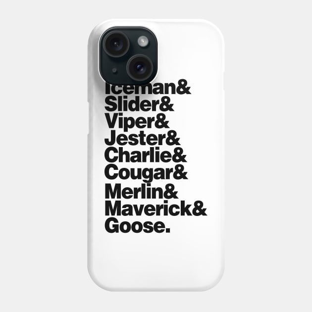 Top Gun Name List Phone Case by NotoriousMedia