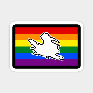 Mayne Island BC - Rainbow Pride Flag - LGBT Colours - Mayne Island Magnet