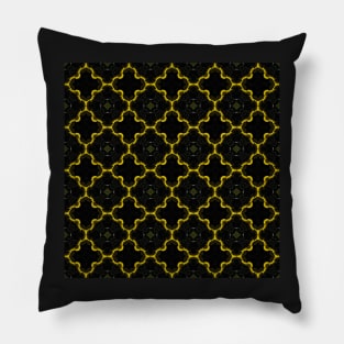 Yellow Chrysanthemum Light and Shadow Kaleidoscope pattern (Seamless) 10 Pillow