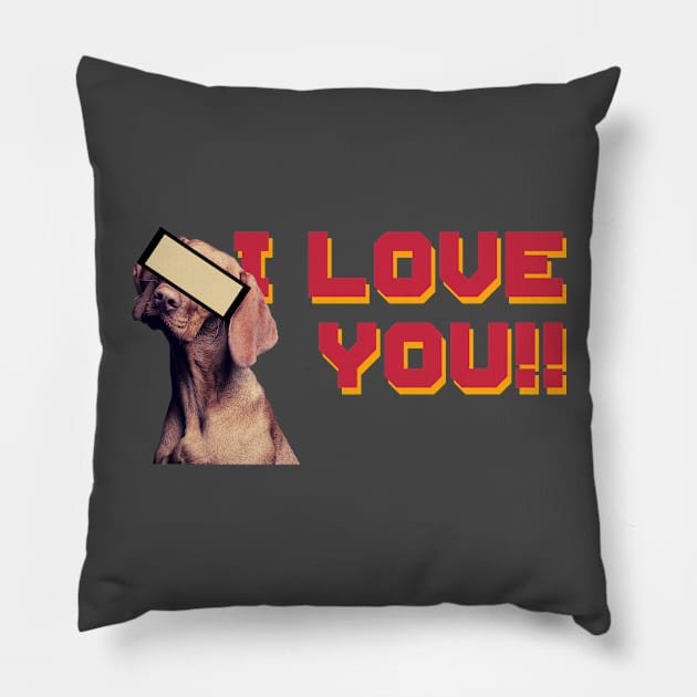 I Love You Dog Pillow by NINIMIOU