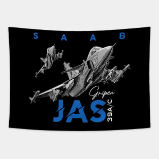 Saab JAS39 Gripen Swedish Aircraft Tapestry