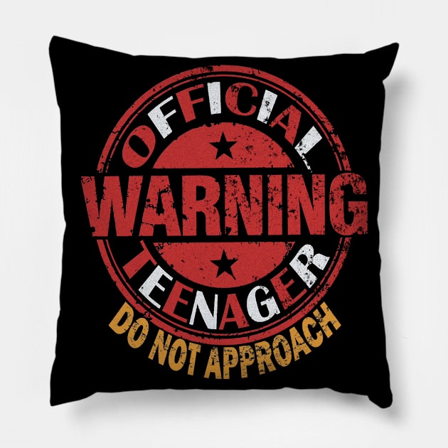 Funny 13th Birthday Gift Shirt Official Teenager 13 Year Old Pillow by Grabitees