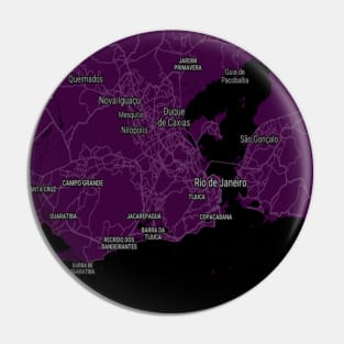 Rio de Janeiro deep purple map Pin