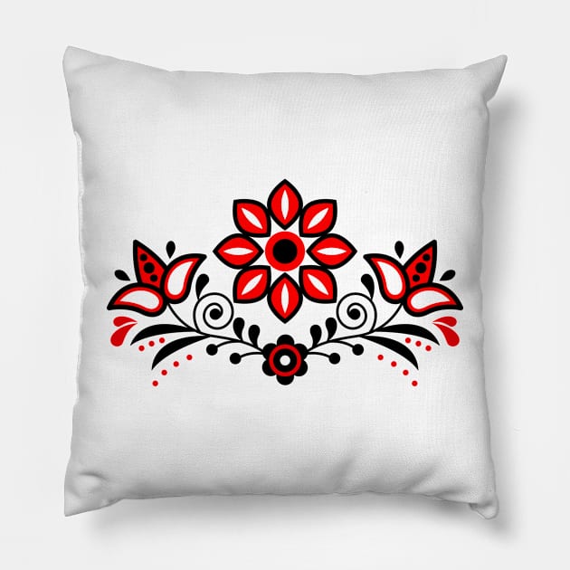 Scandinavian floral design Pillow by Savvalinka