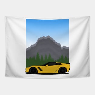 Z06 mountain Yellow Tapestry