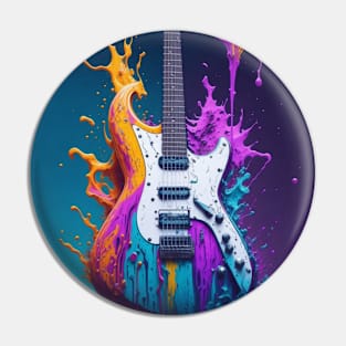 PAINT SPLASHED GUITAR Pin