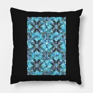 Auamarine Aesthetic Fractal Snowflake Pattern Pillow