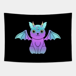 Kawaii Pastel Goth Cat Tapestry