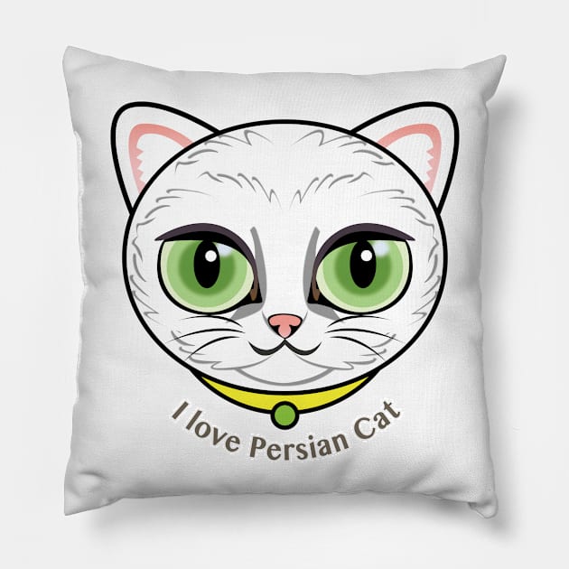 I Love Cat Cat Pillow by zoneo