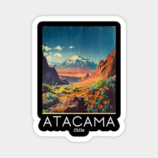 A Vintage Travel Illustration of Atacama Desert - Chile Magnet