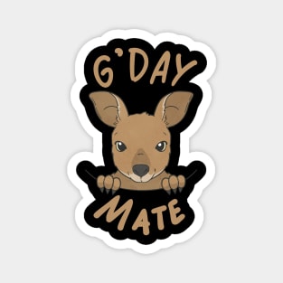 Australia G'Day Mate Cute Kangaroo Australian Magnet