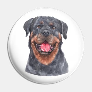 Rottweiler Watercolor Art Pin