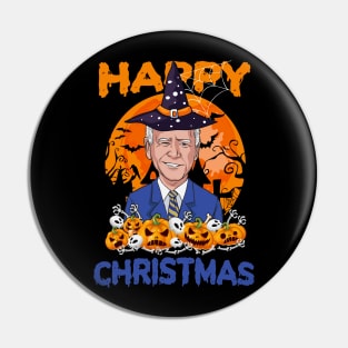 Funny Joe Biden Halloween Happy Christmas Witch Hat Anti Biden Pin