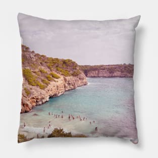 Beach Day Pink Travel Photography Nature Landscape Pillow