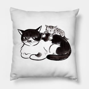 Big cat and kitten Pillow