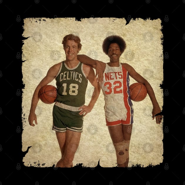 Dave Cowens and Julius Erving in 1976 by Wendyshopart