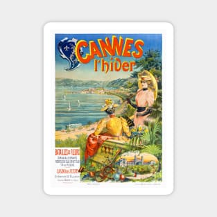 Vintage Travel Poster France Cannes l'hiver Magnet