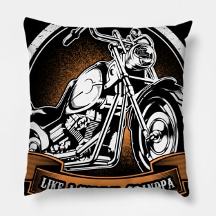 Only Cool Grandpa Rides Motorcycles T Shirt Rider Gift Pillow