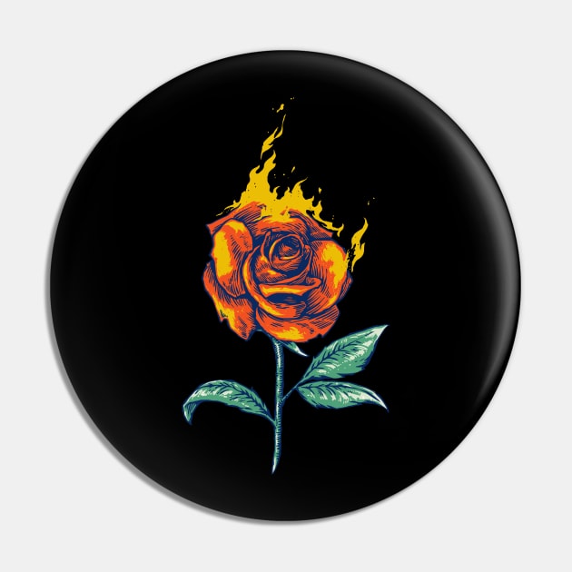 flower rose fire Pin by Mako Design 