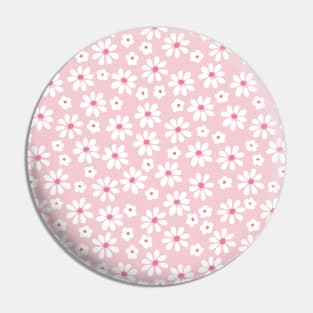 DITSY PRAIRIE VINTAGE RETRO FLORALS AND FLOWERS PINK WHITE Pin