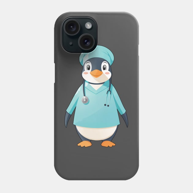 Nurse Penguin Phone Case by Manzo Carey