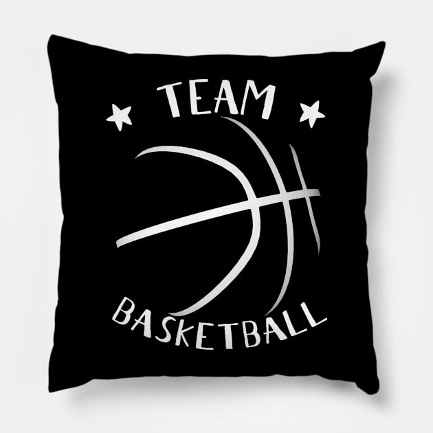 Only Basketball Sport BBall Outlines - Team Basketball Pillow by HappyGiftArt