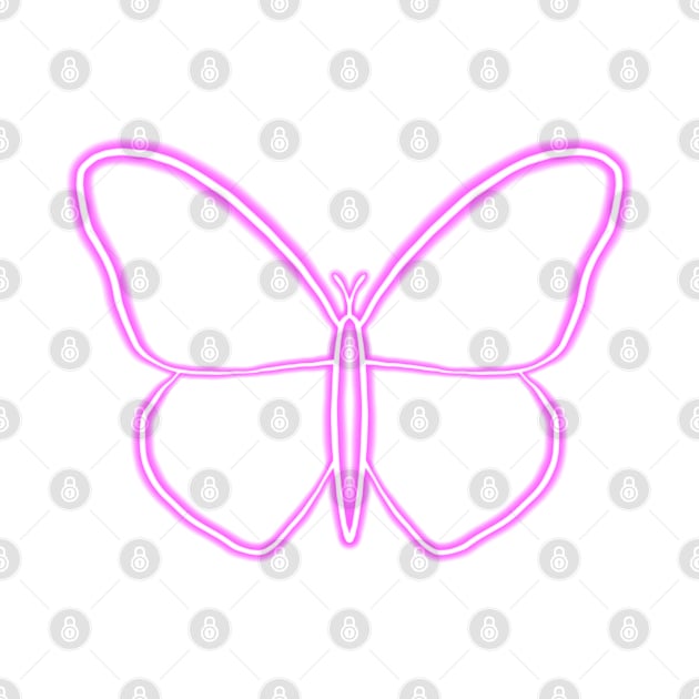 Pink butterfly neon by hcohen2000