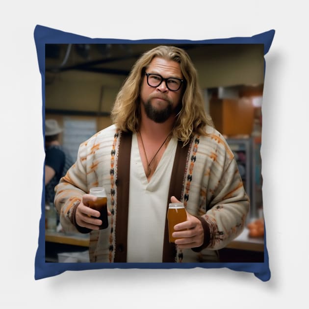 Fat Thor Dude Pillow by Grassroots Green