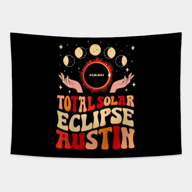 Total Solar Eclipse 2024 Austin Texas April 8 Wo Tapestry by Diana-Arts-C