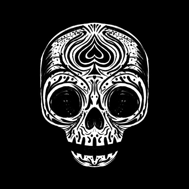 Sugar Skull - black and white by RudeOne