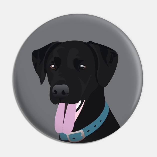 Dante the Black Labrador Pin by KCPetPortraits