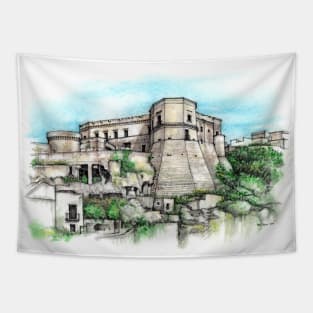 Massafra-TA, Puglia, Italy (Castle) Tapestry