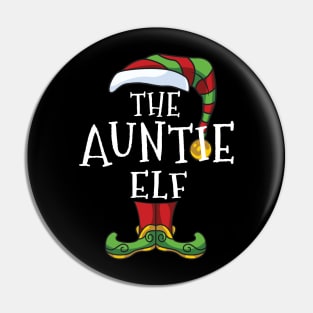 Auntie Elf Family Matching Christmas Group Gift Pajama Aunt Pin