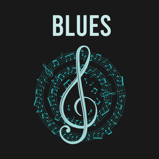 Music Note Circle Blues by Hanh Tay