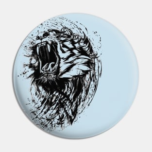 Abstract Wild Cat Tiger Design Pin