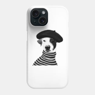 Jack Russel Terrier wearing a beret Phone Case