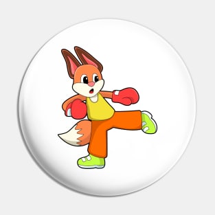 Fox at Martial arts Boxing with Boxing gloves Pin