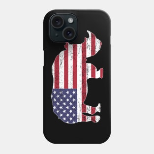 American Flag Rhino USA Conservation TShirt Phone Case