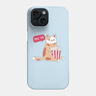 Cat and popcorn Phone Case