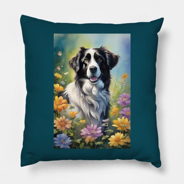 DOG WATERCOLOR HOME DECOR Pillow by vibrain