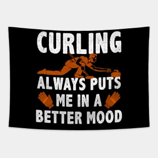 Curling Always Puts Me In A Better Mood Tapestry