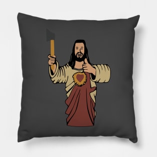 Buddy Christ Axe Thrower | The Axe Shoppe Pillow