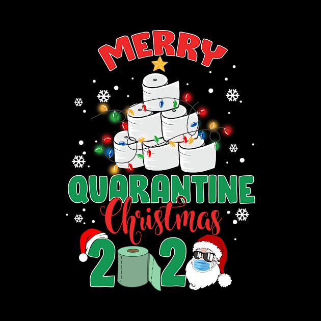 Santa's Wearing His Face mask & Tree Light Pine Toilet Paper Snowflake Merry Quarantine Christmas 2020 Funny by mittievance