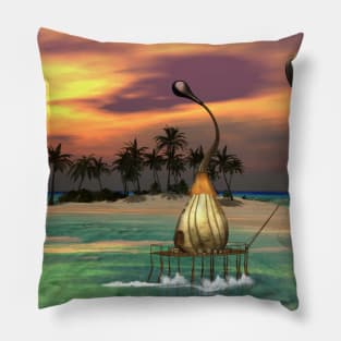 Sunset over the island Pillow